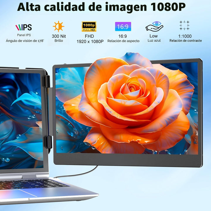 KEFEYA Extensor de pantalla para laptop, monitor portátil de 14 pul...
