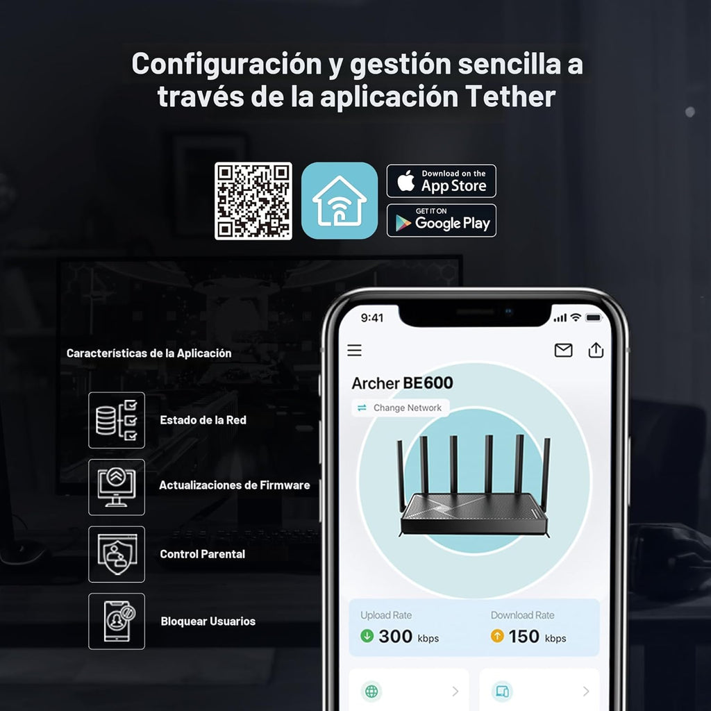 TP-Link Tri-Band BE9700 WiFi 7 Router Archer BE600