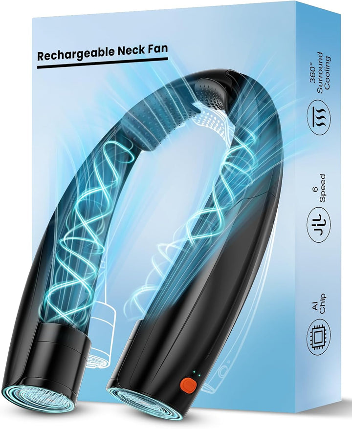 Elrerue Ventilador de cuello portátil, ventilador personal recargab...