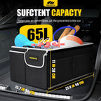 MIKKUPPA Organizador de maletero para automóvil - Organizador plegable de 65 litros con tapa, almacenamiento resistente para SUV, automóvil, camioneta con correas ajustables y parte inferior