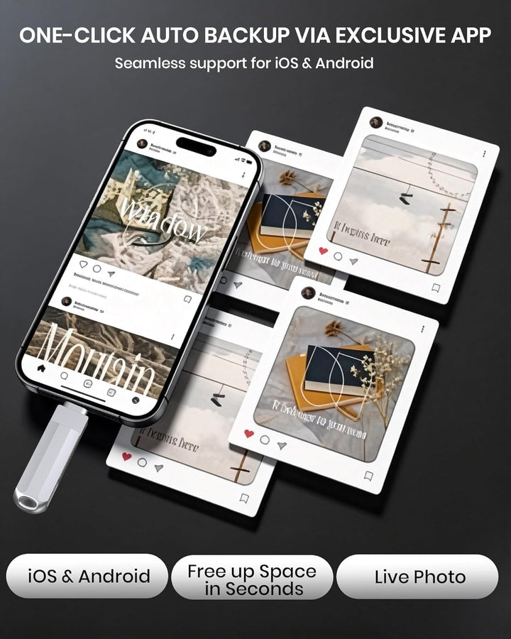 Unidad flash de 128 GB para iPhone\/iPad, USB-C Photo Stick con ada...