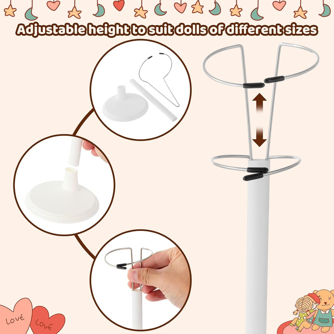 Yaocom 12 piezas de soportes para muñecas para muñecas ajustables d...