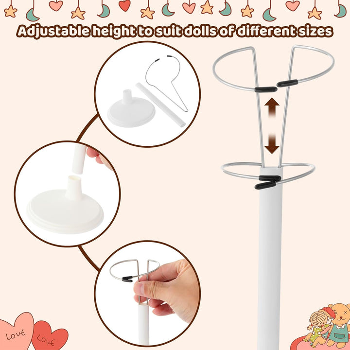 Yaocom 12 piezas de soportes para muñecas para muñecas ajustables d...