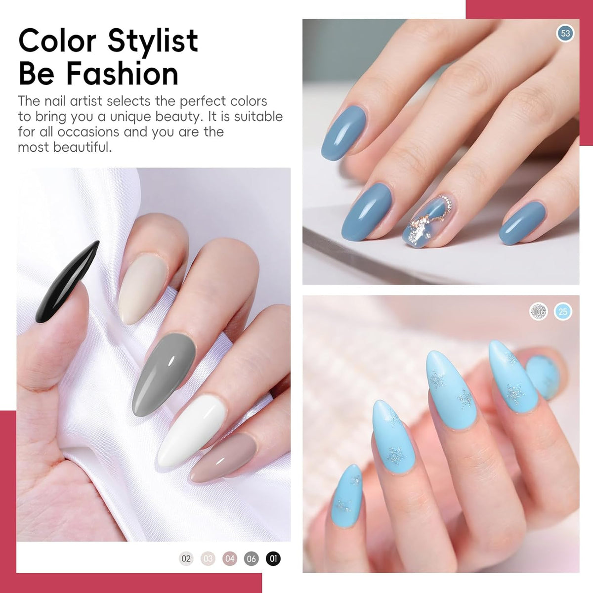 COSCELIA Juego de 40 esmaltes de uñas de gel, 35 colores de esmalte...