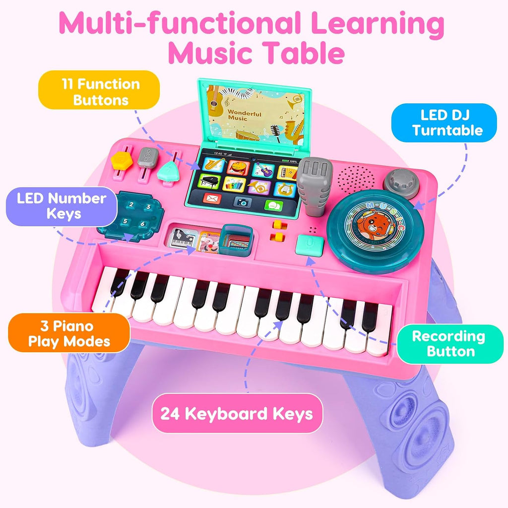 Baby DJ Table - Piano musical para niños pequeños con música y