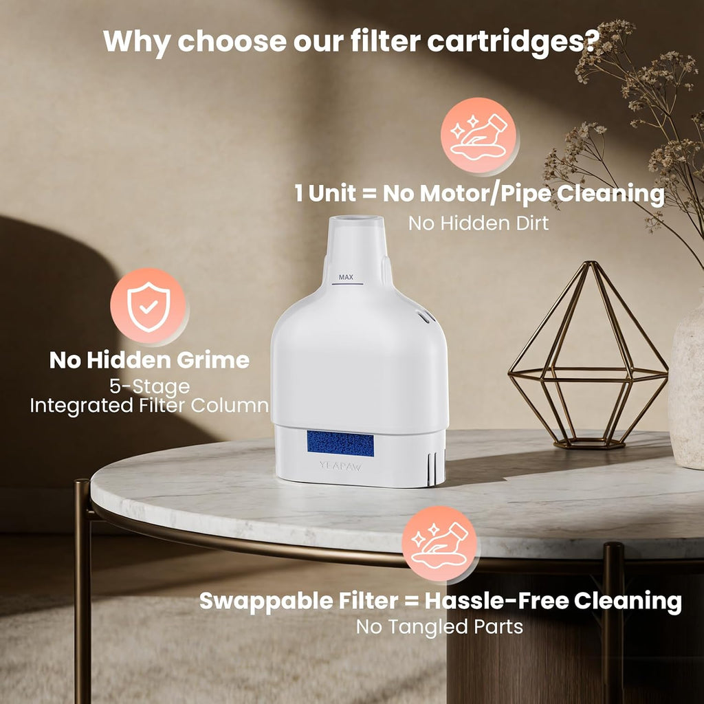 Filtros de fuente de agua para gatos, paquete de 3 filtros de repuesto para fuente de agua de acero inoxidable, filtro de cinco etapas para fuente de agua de acero inoxidable, juego de filtros