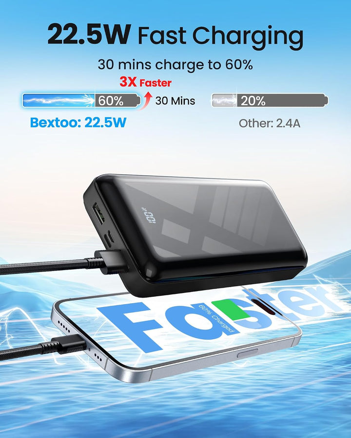 Cargador portátil 50000mAh Power Bank 22.5W carga rápida USB C bate...
