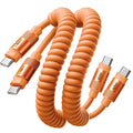 LISEN Paquete de 2 cables USB C a USB C en espiral de carga rápida de 60 W