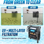 Filtro de acuario grande UV de 264 GPH para control de algas de 20 a 65