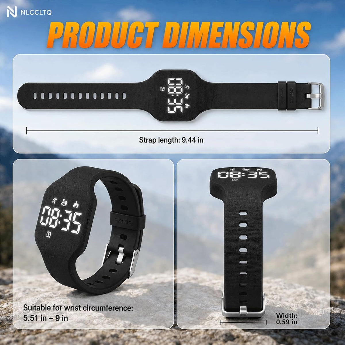 Pulsera de alarma vibratoria para personas que duermen pesadas, pulsera digital para hombre, reloj de pulsera inteligente, relojes de viaje, banda de choque silencioso, banda de despertador
