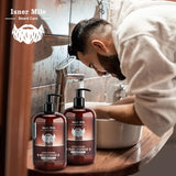 ISNER MILE Set de lavado y acondicionador para barba para hombres,...