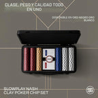 SLOWPLAY Nash Juego de Fichas de Póker 500 PCS con Estuche, Fichas de Arcilla de 14 Gram