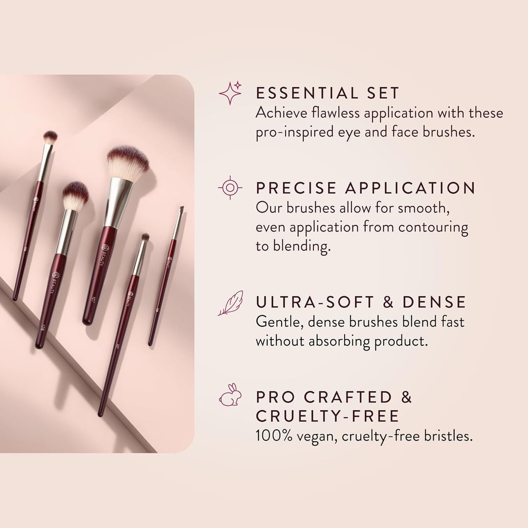 BK BEAUTY - Colección de pinceles de precisión (5 piezas) - Juego d...