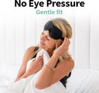 Máscara de dormir de lujo Nidra® patentado profundo sueño máscara para ojos con forma contorneada y ajustable correa cabeza, descanso, dormir en cualquier momento y lugar, Negro, 1