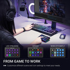 Macroteclado fifine D6 RGB con 15 botones programables para múltiples