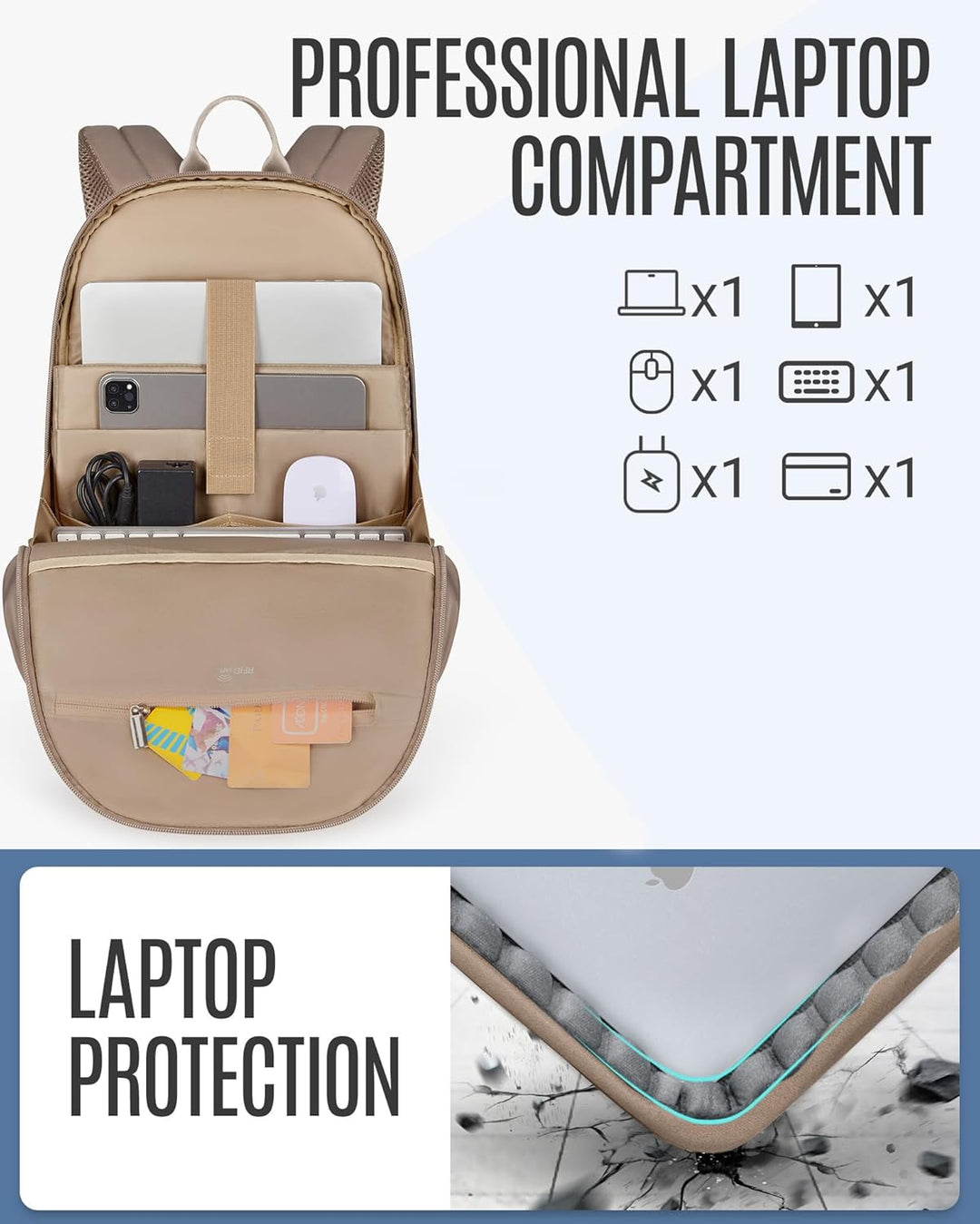 Mochila para laptop LIGHT FLIGHT, mochila para laptop para mujer, b...