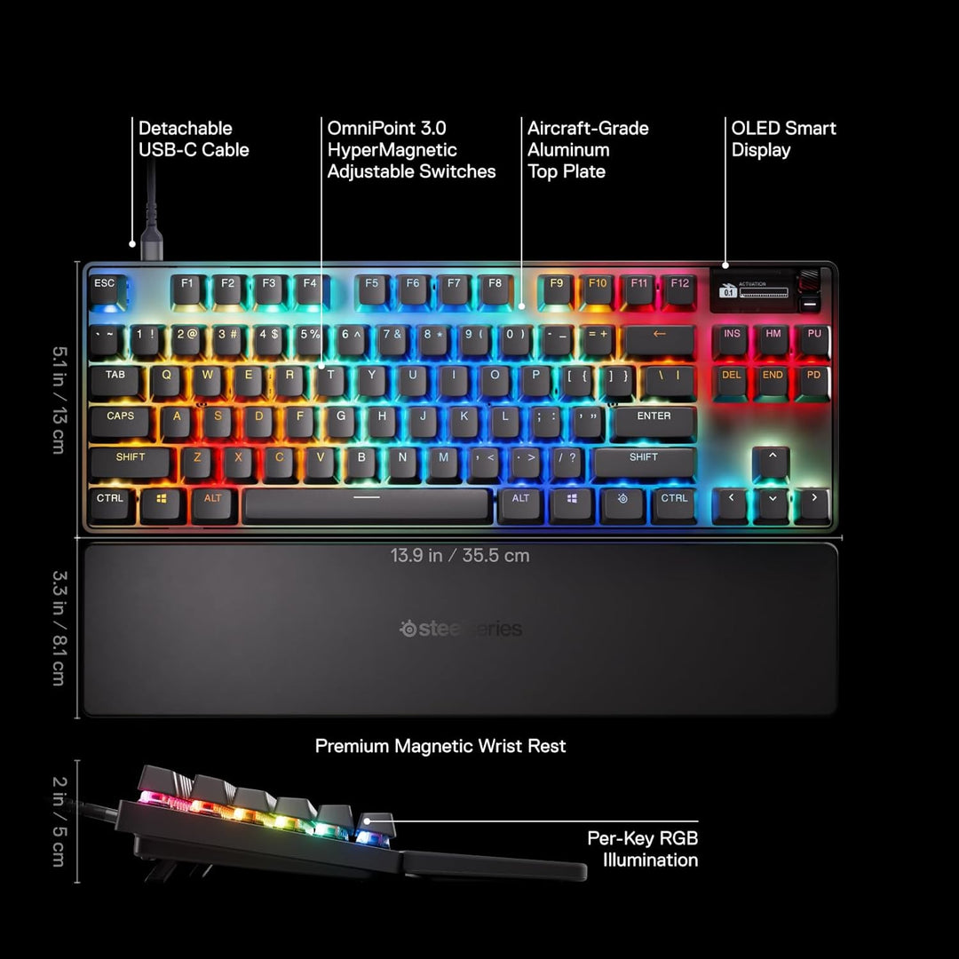 SteelSeries Apex Pro TKL Gen 3 OmniPoint 3.0 Interruptores hipermag...