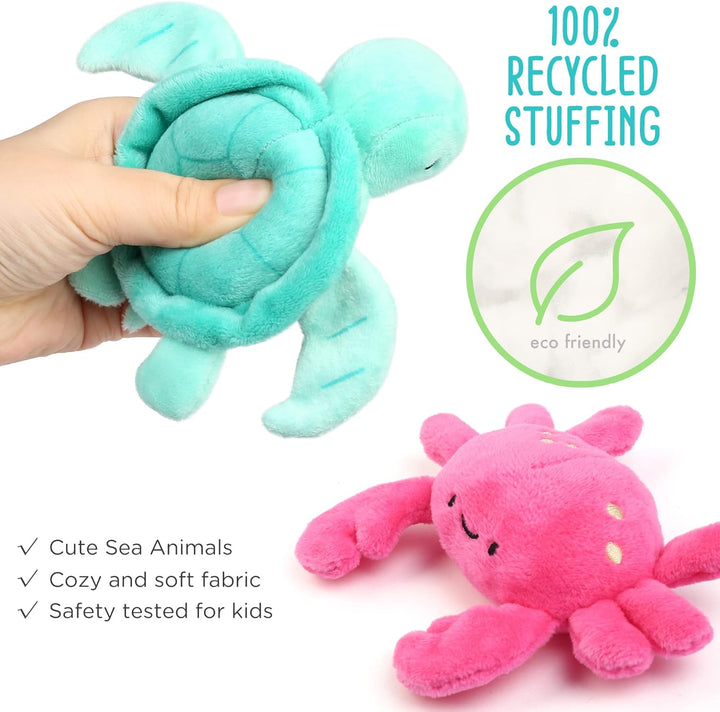 BenBen Paquete de 5 animales de peluche del océano, juguetes de pel...