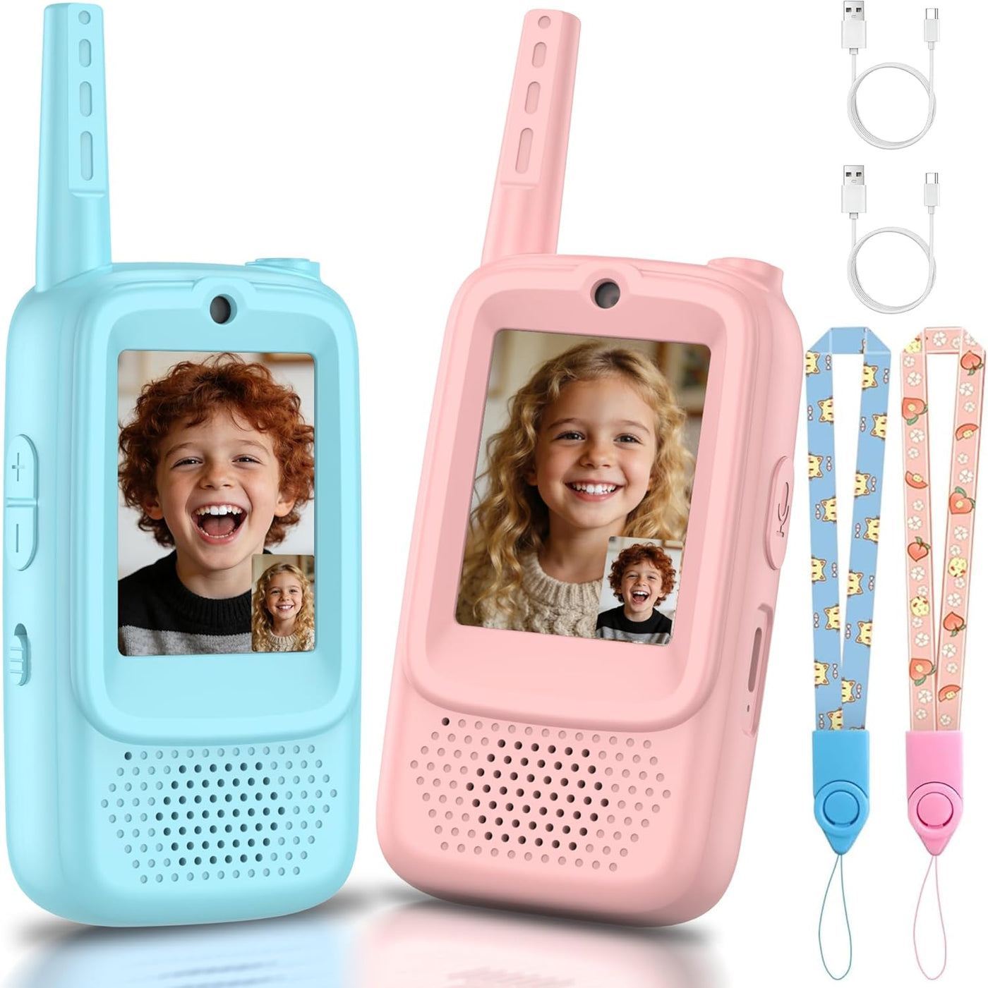 Walkie Talkies de video para niños paquete de 2 walkie