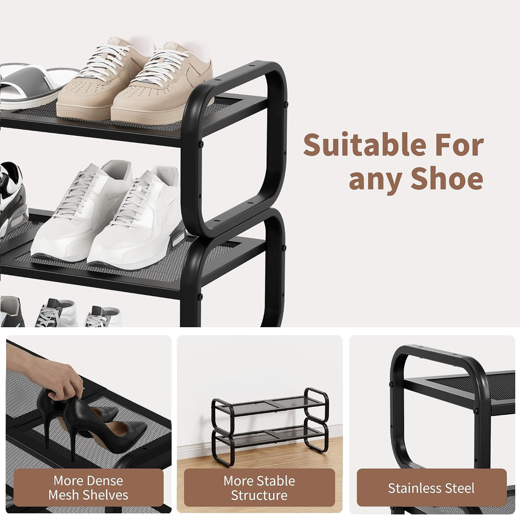 Zapatero de 2 niveles y 4 niveles - Organizador de zapatos expandible para