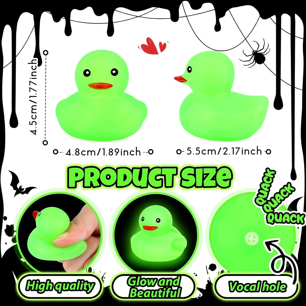Deekin - 200 patos de goma que brillan en la oscuridad de Halloween de 2