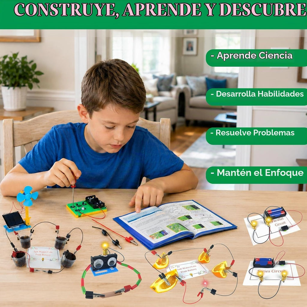 Circuit Sorcery - Kit eléctrico de ciencia STEM para niños, 12 misiones de potencia, laboratorio de experimentos de electricidad y electrónica, kit de juguetes de exploración de energía para niños y niñas, regalo educativo a partir de 6 años