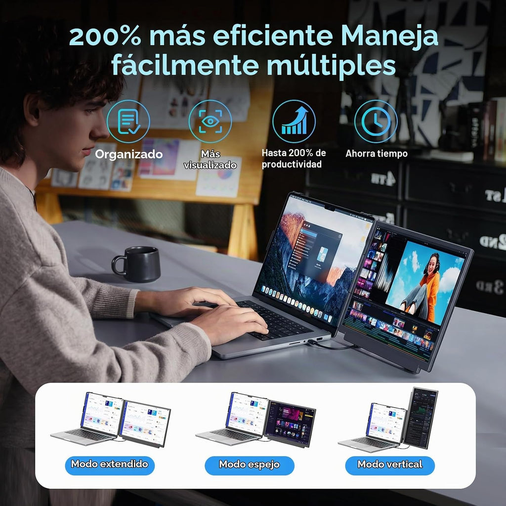 Wixzet Extensor de pantalla para laptop, 15.6 pulgadas FHD 1080P IP...