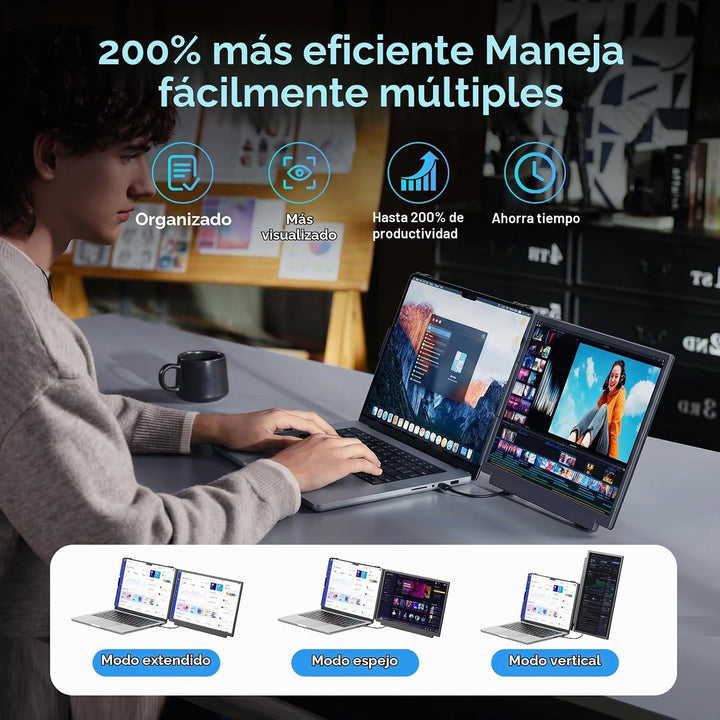Wixzet Extensor de pantalla para laptop, 15.6 pulgadas FHD 1080P IP...