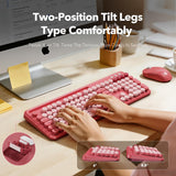 Combo de teclado y mouse inalámbricos con soporte para teléfono\/ta...