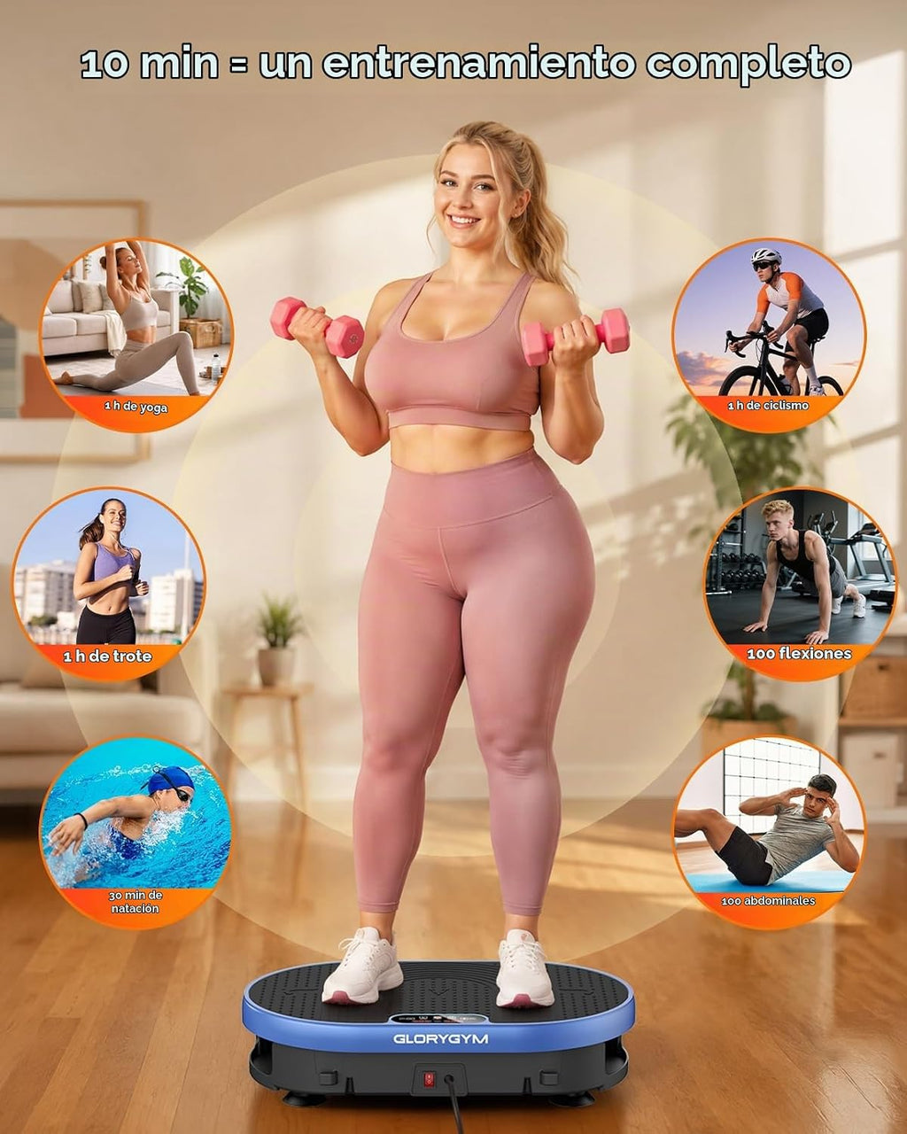 Plataforma de Vibración para Ejercicio para Body Shaker y Pérdida de Peso, Plataforma Vibratoria con Bandas de Resistencia, 120 Niveles de Velocidad, Control Remoto, Entrenamiento de Cuerpo Completo, Equipo Compacto de Gimnasio para el Hogar