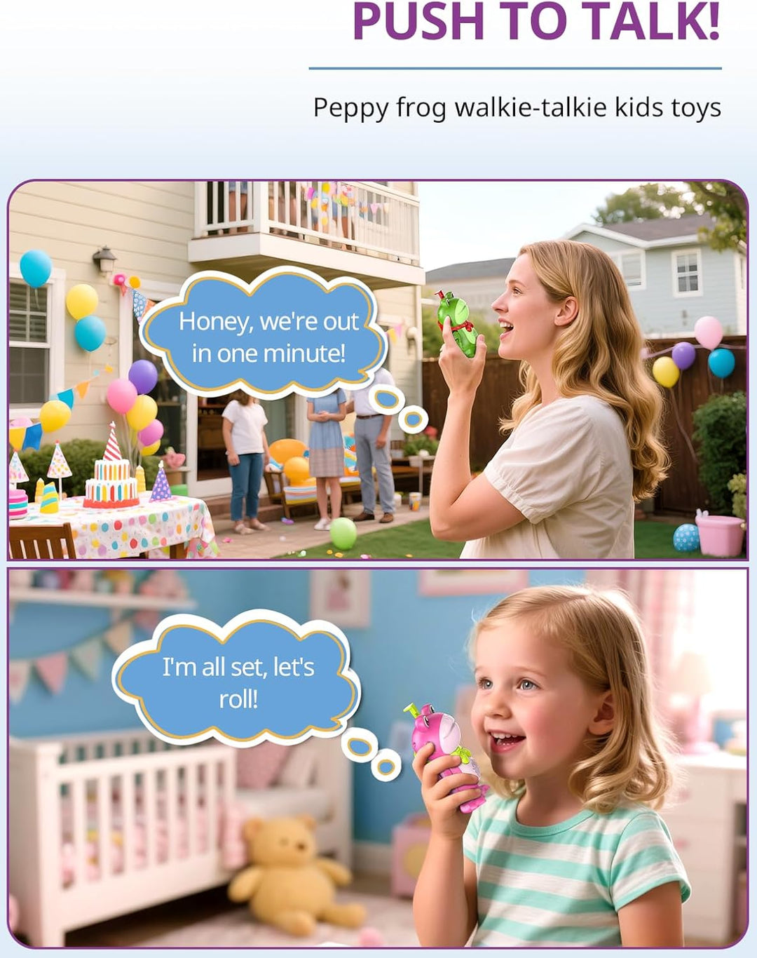 Inspireyes Walkie Talkies para niños recargables, paquete de 3, lin...