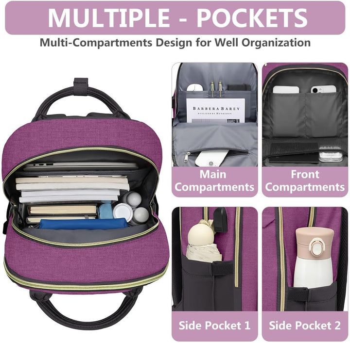 Mochila para laptop para mujer, bolsa de trabajo, mochila de viaje...