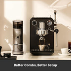 Gemilai Owl G3006 - Máquina de café expreso para el hogar, control de temperatura PID y cabezal de grupo comercial de 2.283 in, cafetera de acero inoxidable para arte latte de calidad barista, pantalla de datos dual, color negro