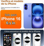 SPIDERCASE - Funda magnética para iPhone 16, soporte integrado, color negro