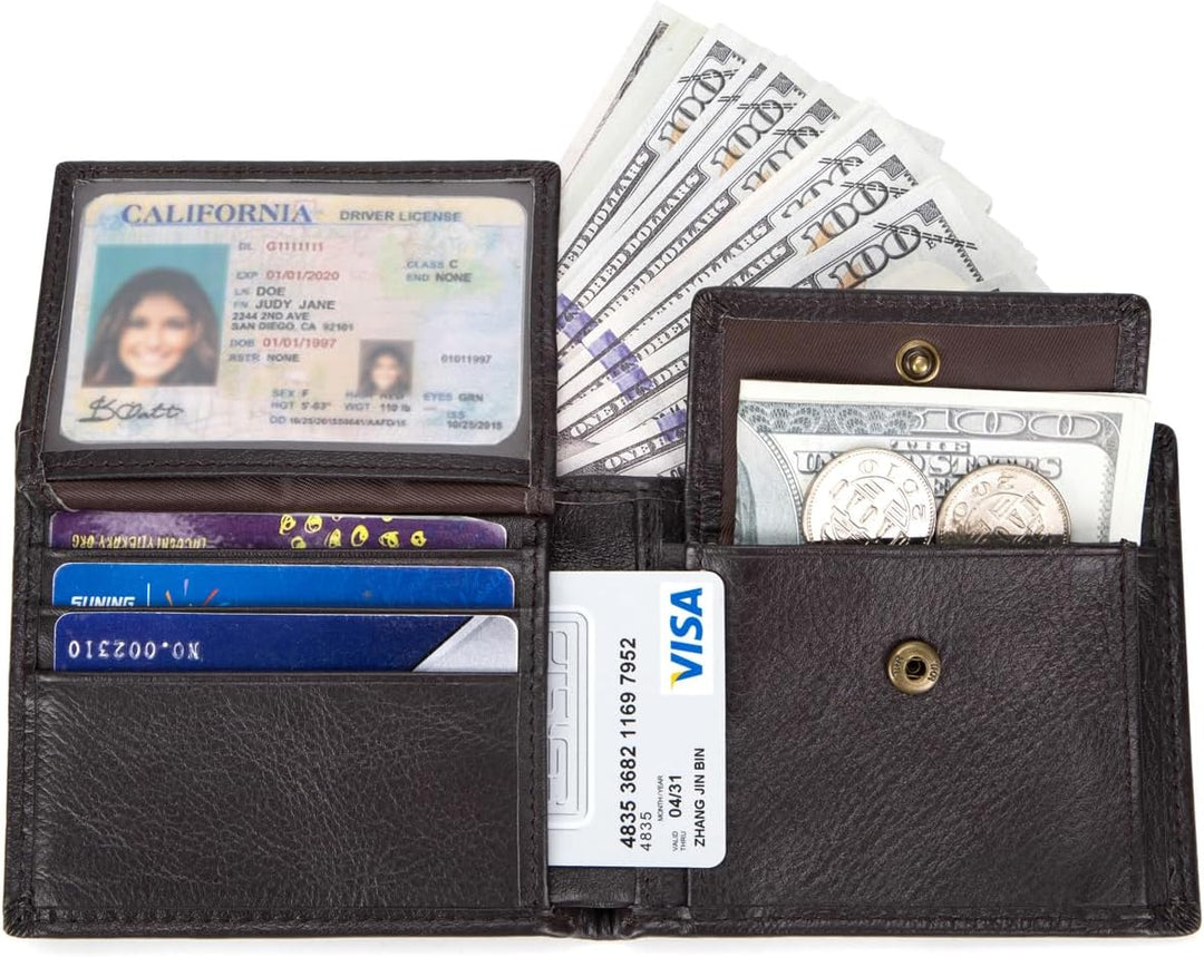 ITSCOSY Billetera para hombre con bloqueo RFID, suave, de piel auté...