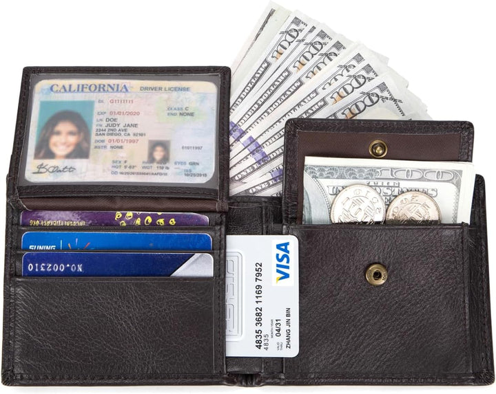 ITSCOSY Billetera para hombre con bloqueo RFID, suave, de piel auté...