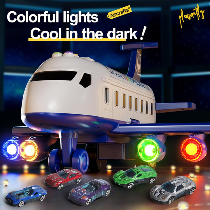 Juguete de Avión Pista de Carreras para Niños, Plegable de 4 Capas...