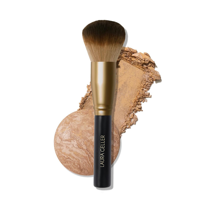 LAURA GELLER - Brocha para maquillaje en polvo, mango de madera en...