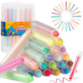 Tiza sin polvo para niños con soporte, set de tizas para acera lavables de 24 colores