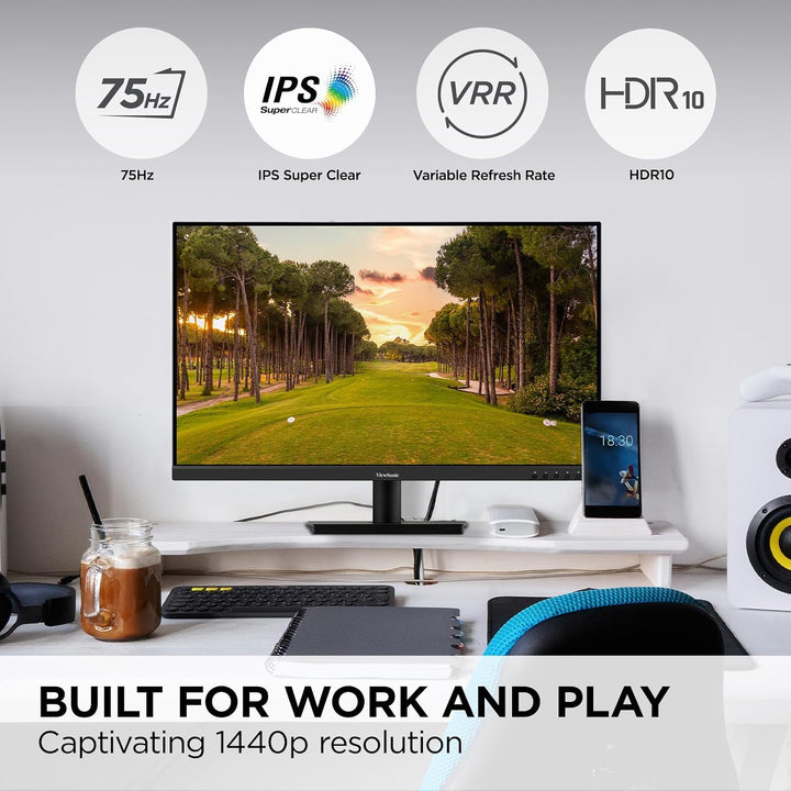 ViewSonic VS3225-2K Monitor QHD 1440p IPS de 32 pulgadas con HDMI,...