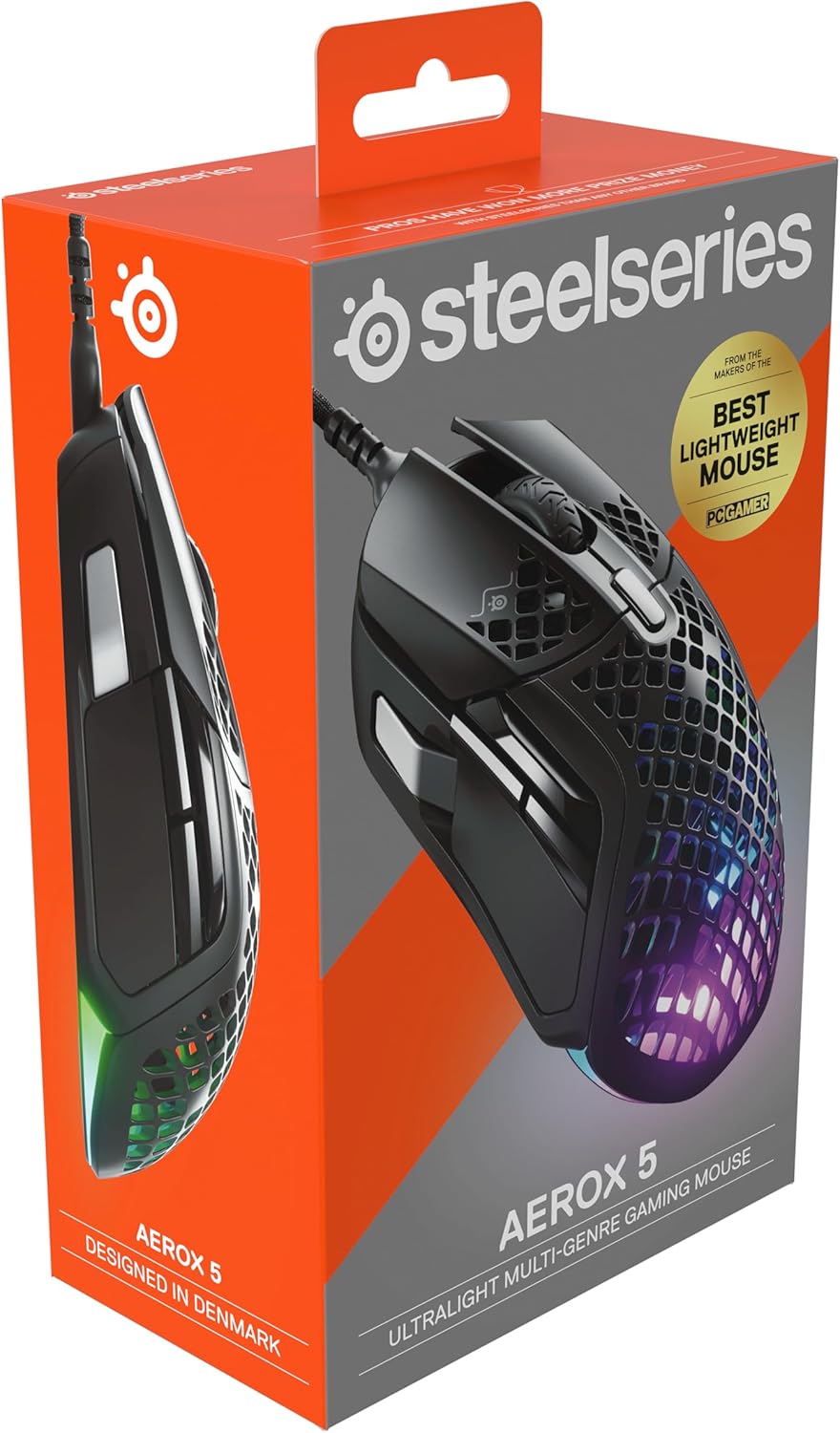 SteelSeries Aerox 5 - Ratón gaming RGB con perforaciones - Diseño u...