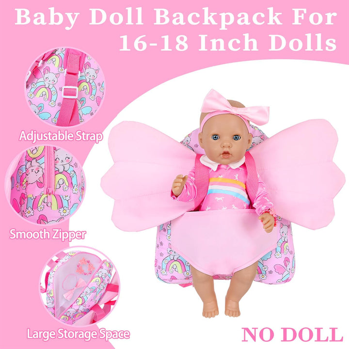 Ecore Fun Juego de mochila para muñecas de 18 pulgadas, 6 piezas de...