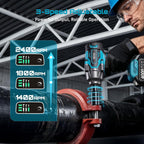 Seesii Llave de impacto inalámbrica de 1000N.m (738ft-lbs) de alto par, pistola de impacto sin escobillas de 1/2" con dos baterías de 4.0Ah, cargador rápido, 5 conectores y estuche de almacenamiento