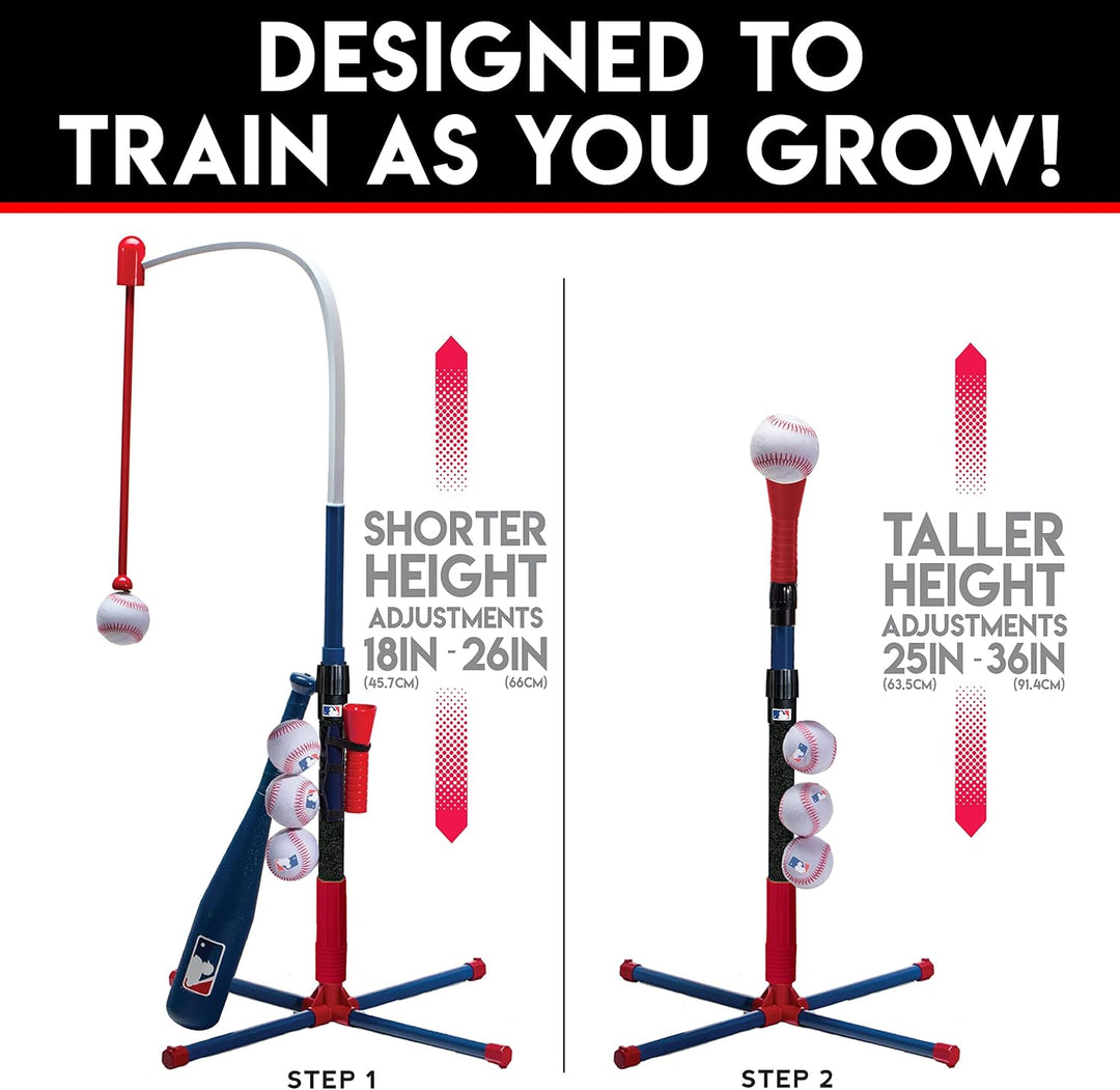 Franklin Sports Grow-with-Me - Soporte de bateo de béisbol para niñ...