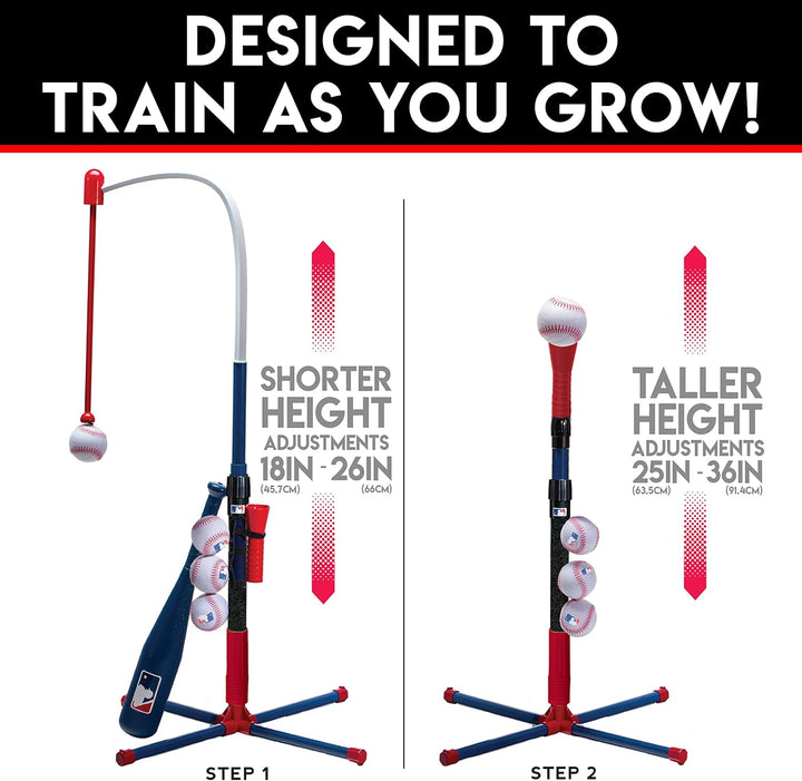 Franklin Sports Grow-with-Me - Soporte de bateo de béisbol para niñ...