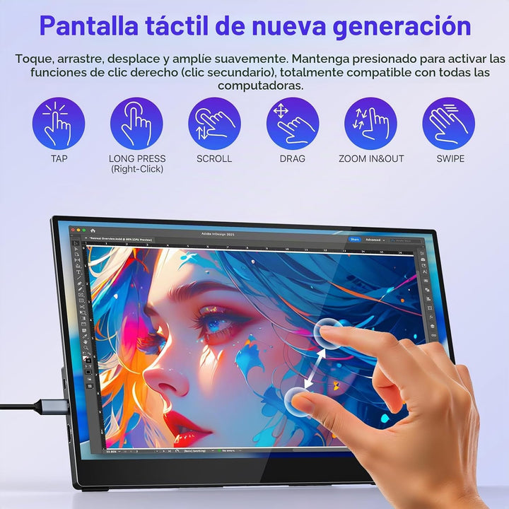 VisionOwl Monitor portátil para laptop, IPS USB-C HDMI segundo moni...