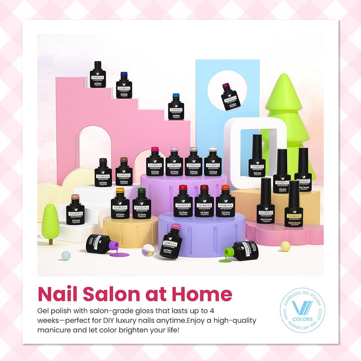 VANREESA Juego de 24 esmaltes de uñas de gel, colores de moda, con...