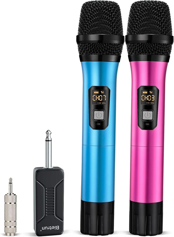 Micrófono inalámbrico, Bietrun UHF de metal, sistema de micrófono d...