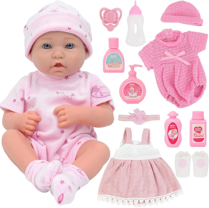 UNICORN ELEMENT Muñeca de bebé de 14 pulgadas con juego de accesori...