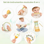Juego de guitarra para niños - Instrumentos musicales Montessori 8 en 1